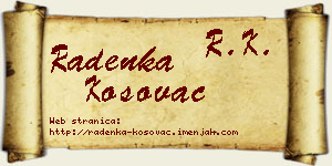 Radenka Kosovac vizit kartica